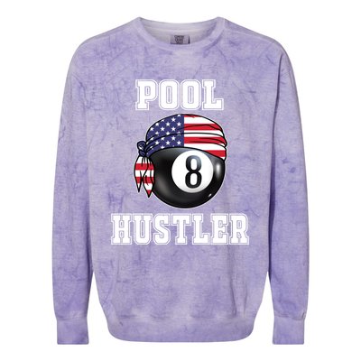 8 Ball Pool Hustler Billiards Funny Gift Pool Player Great Gift Colorblast Crewneck Sweatshirt