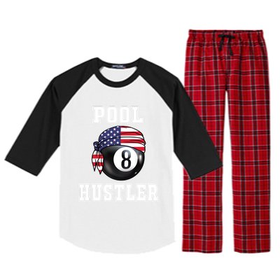 8 Ball Pool Hustler Billiards Funny Gift Pool Player Great Gift Raglan Sleeve Pajama Set