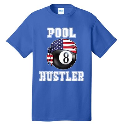 8 Ball Pool Hustler Billiards Funny Gift Pool Player Great Gift Tall T-Shirt