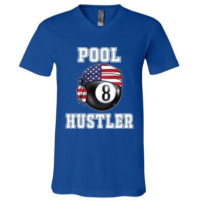 8 Ball Pool Hustler Billiards Funny Gift Pool Player Great Gift V-Neck T-Shirt