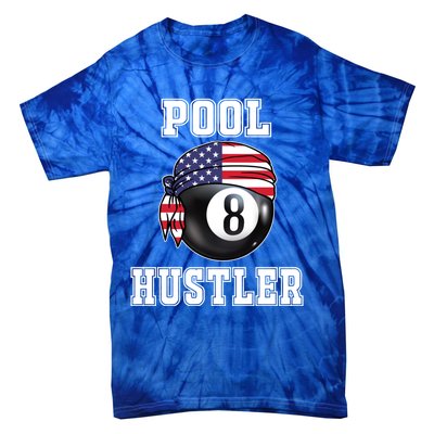 8 Ball Pool Hustler Billiards Funny Gift Pool Player Great Gift Tie-Dye T-Shirt