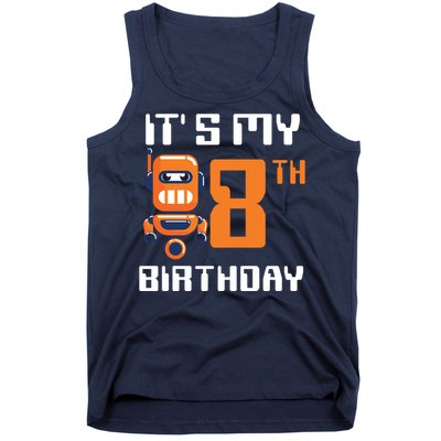 8th Birthday Party Robot 8 Year Old Robotics Boy Tank Top