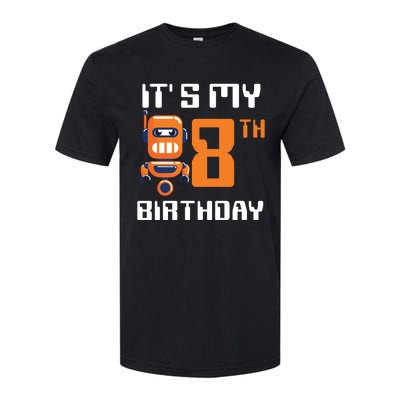 8th Birthday Party Robot 8 Year Old Robotics Boy Softstyle CVC T-Shirt