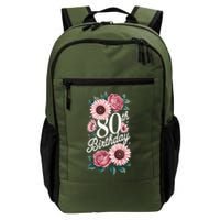 80th Birthday Party Floral Pink Eighty Years Old Backpack