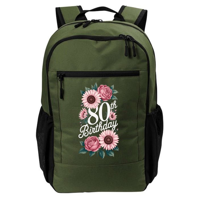 80th Birthday Party Floral Pink Eighty Years Old Backpack