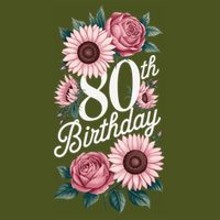80th Birthday Party Floral Pink Eighty Years Old Backpack