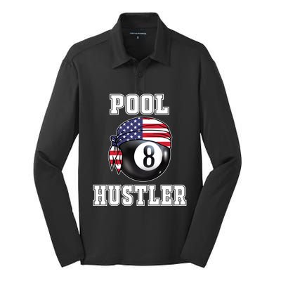 8 Ball Pool Hustler Billiards Funny Gift Pool Player Gift Silk Touch Performance Long Sleeve Polo