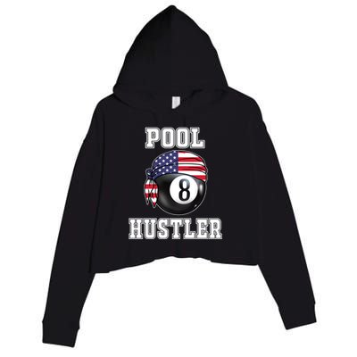 8 Ball Pool Hustler Billiards Funny Gift Pool Player Gift Crop Fleece Hoodie