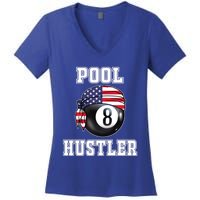 8 Ball Pool Hustler Billiards Funny Gift Pool Player Gift Women's V-Neck T-Shirt