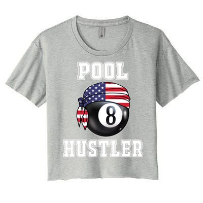 8 Ball Pool Hustler Billiards Funny Gift Pool Player Gift Women's Crop Top Tee