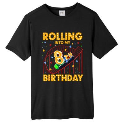 8th Birthday Rollercoaster Amusement Park Boy Girl Birthday Tall Fusion ChromaSoft Performance T-Shirt