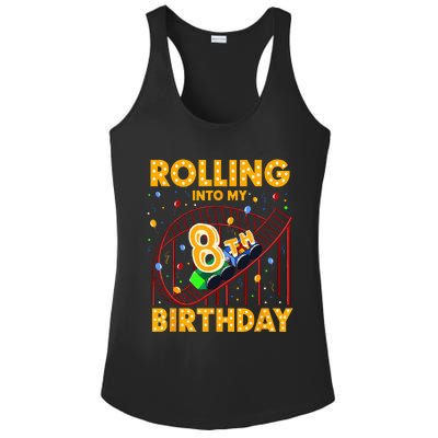 8th Birthday Rollercoaster Amusement Park Boy Girl Birthday Ladies PosiCharge Competitor Racerback Tank