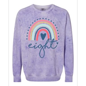 8th Birthday Rainbow Eight Year Old Cute Colorblast Crewneck Sweatshirt