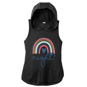 8th Birthday Rainbow Eight Year Old Cute Ladies PosiCharge Tri-Blend Wicking Draft Hoodie Tank