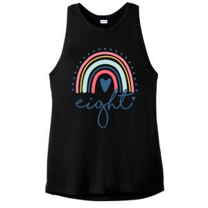 8th Birthday Rainbow Eight Year Old Cute Ladies PosiCharge Tri-Blend Wicking Tank