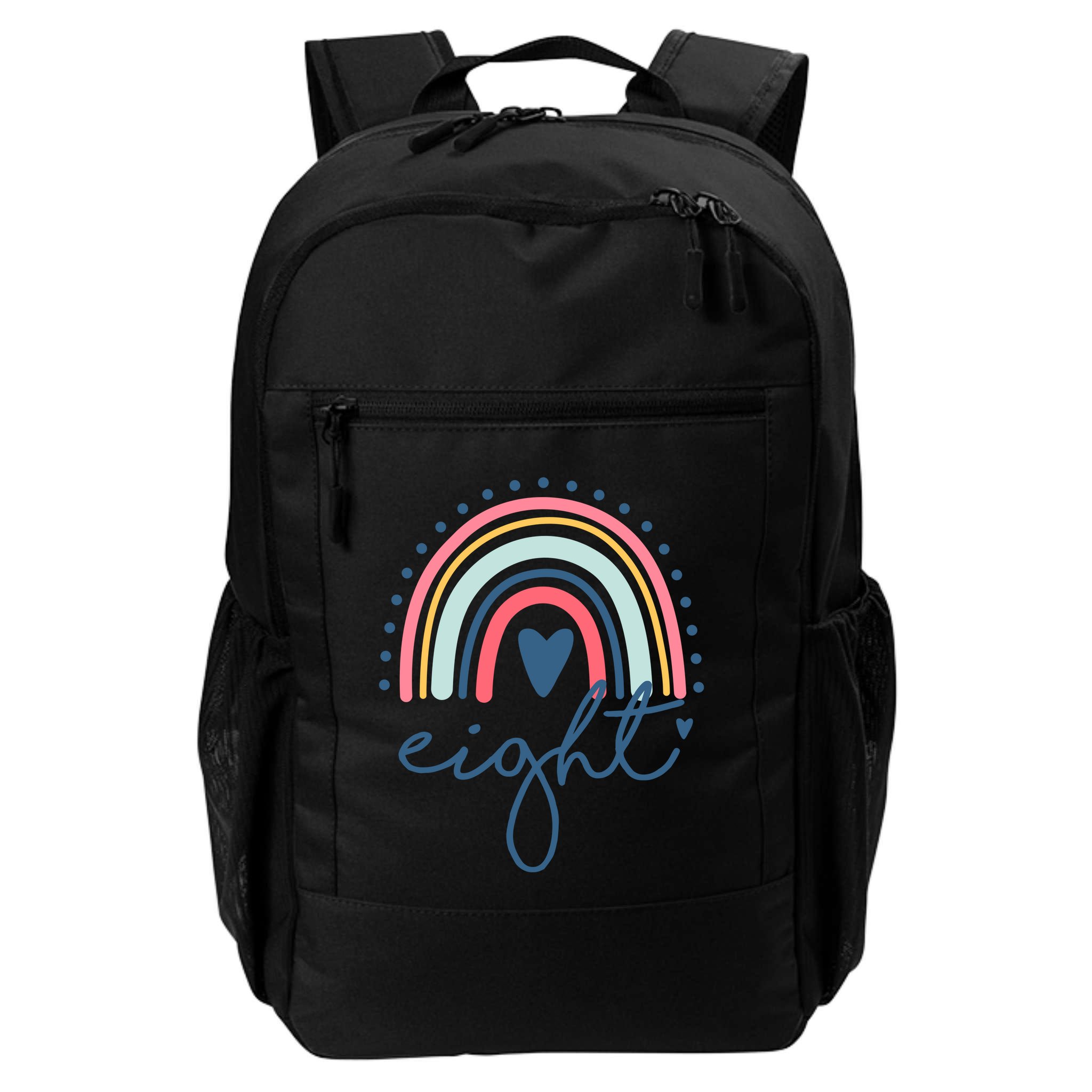 8th Birthday Rainbow Eight Year Old Cute Backpack