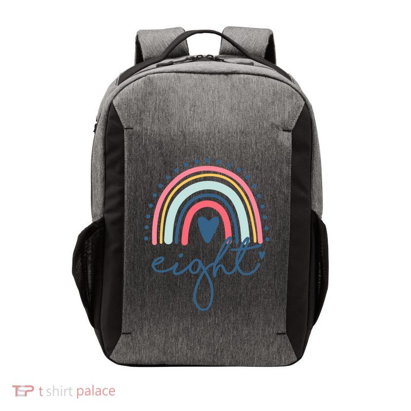 8th Birthday Rainbow Eight Year Old Cute Vector Backpack