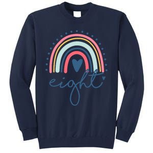 8th Birthday Rainbow Eight Year Old Cute Tall Sweatshirt