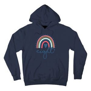 8th Birthday Rainbow Eight Year Old Cute Tall Hoodie