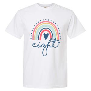 8th Birthday Rainbow Eight Year Old Cute Garment-Dyed Heavyweight T-Shirt