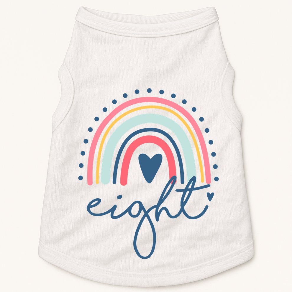 8th Birthday Rainbow Eight Year Old Cute Doggie Tank