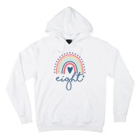 8th Birthday Rainbow Eight Year Old Cute Hoodie