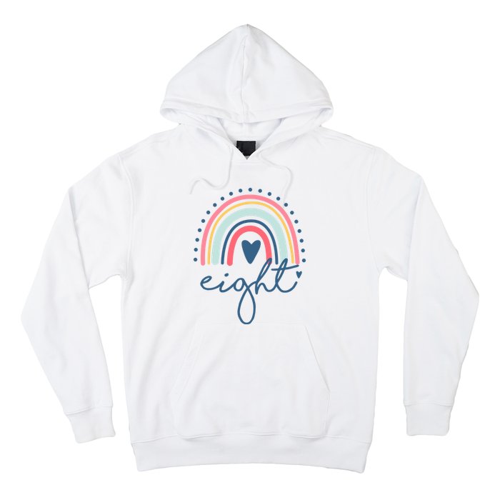 8th Birthday Rainbow Eight Year Old Cute Hoodie