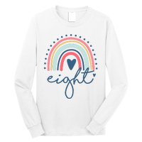 8th Birthday Rainbow Eight Year Old Cute Long Sleeve Shirt