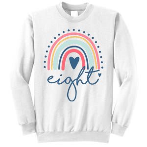 8th Birthday Rainbow Eight Year Old Cute Sweatshirt