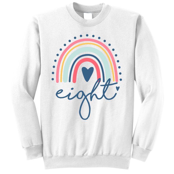 8th Birthday Rainbow Eight Year Old Cute Sweatshirt