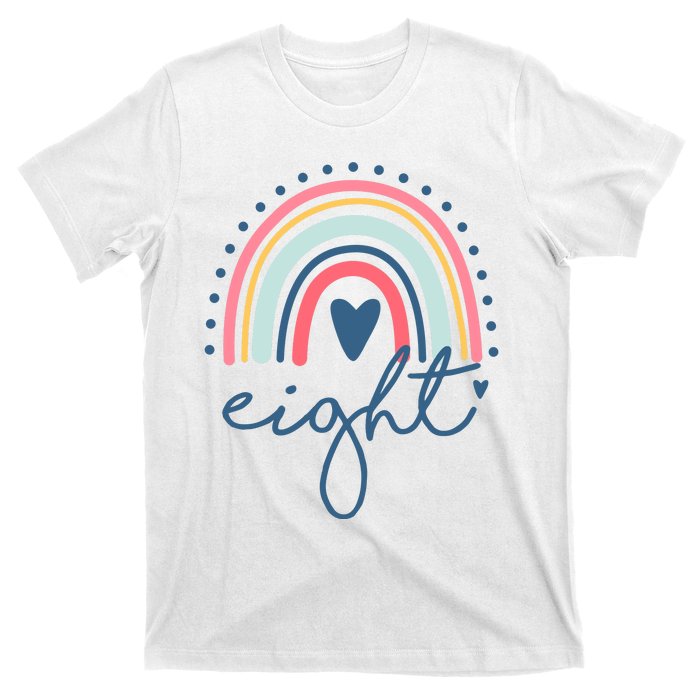 8th Birthday Rainbow Eight Year Old Cute T-Shirt