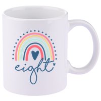 8th Birthday Rainbow Eight Year Old Cute 11oz C Handle Ceramic Mug