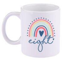 8th Birthday Rainbow Eight Year Old Cute 11oz C Handle Ceramic Mug