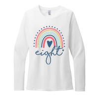 8th Birthday Rainbow Eight Year Old Cute Womens CVC Long Sleeve Shirt