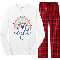 8th Birthday Rainbow Eight Year Old Cute Long Sleeve Pajama Set