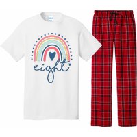 8th Birthday Rainbow Eight Year Old Cute Pajama Set