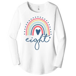 8th Birthday Rainbow Eight Year Old Cute Women's Perfect Tri Tunic Long Sleeve Shirt