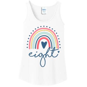 8th Birthday Rainbow Eight Year Old Cute Ladies Essential Tank