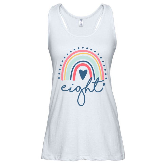 8th Birthday Rainbow Eight Year Old Cute Ladies Essential Flowy Tank