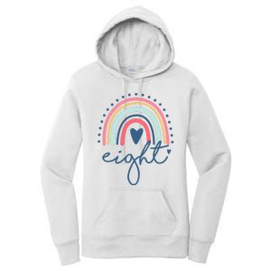 8th Birthday Rainbow Eight Year Old Cute Women's Pullover Hoodie