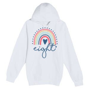 8th Birthday Rainbow Eight Year Old Cute Premium Pullover Hoodie