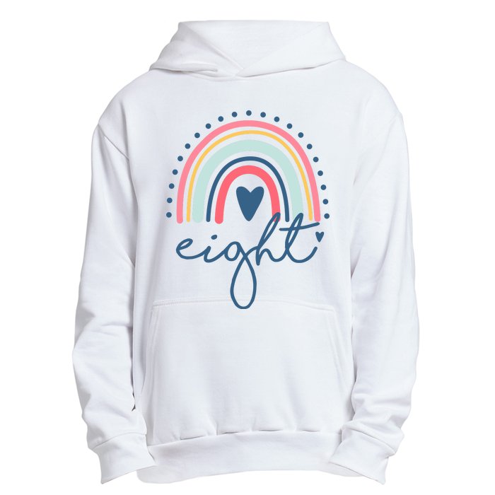 8th Birthday Rainbow Eight Year Old Cute Urban Pullover Hoodie