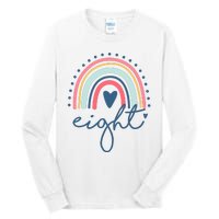 8th Birthday Rainbow Eight Year Old Cute Tall Long Sleeve T-Shirt