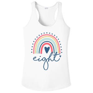 8th Birthday Rainbow Eight Year Old Cute Ladies PosiCharge Competitor Racerback Tank