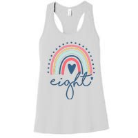 8th Birthday Rainbow Eight Year Old Cute Women's Racerback Tank