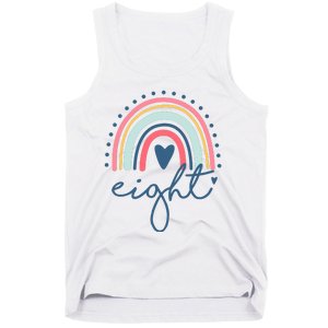 8th Birthday Rainbow Eight Year Old Cute Tank Top