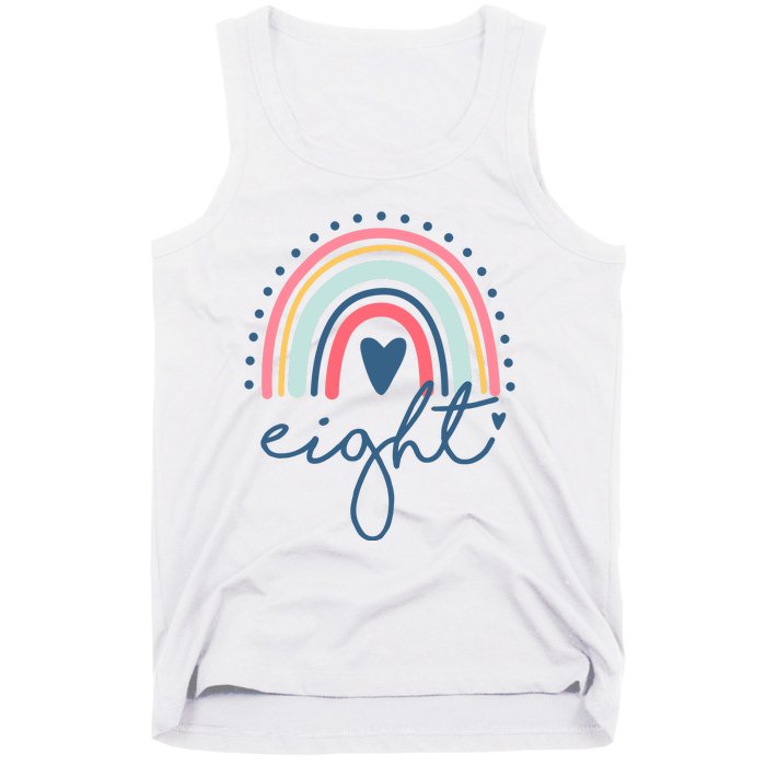 8th Birthday Rainbow Eight Year Old Cute Tank Top