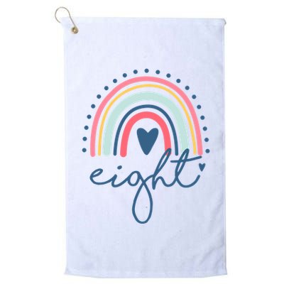 8th Birthday Rainbow Eight Year Old Cute Golf Towel