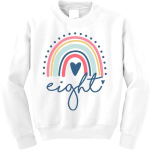 8th Birthday Rainbow Eight Year Old Cute Kids Sweatshirt