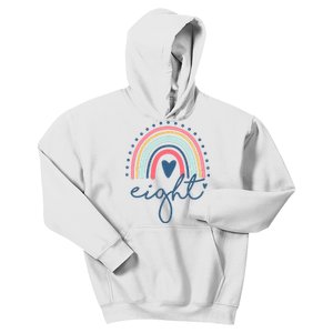 8th Birthday Rainbow Eight Year Old Cute Kids Hoodie